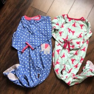 Toddler girl footie pajamas